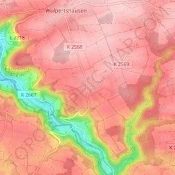 Reinsberg topographic map, elevation, terrain