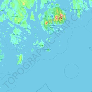 Sister Islands topographic map, elevation, terrain