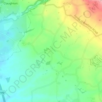 Inglewhite topographic map, elevation, terrain