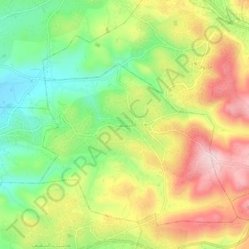 Jibchit topographic map, elevation, terrain