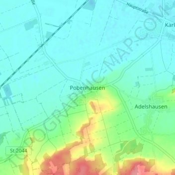 Pobenhausen topographic map, elevation, terrain