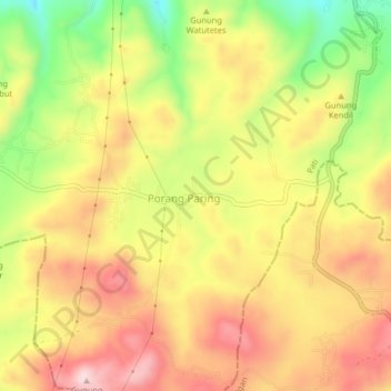 Randukuning topographic map, elevation, terrain