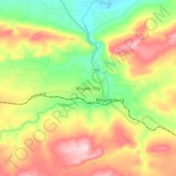Mogale City topographic map, elevation, terrain