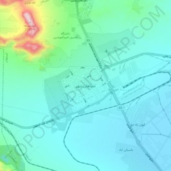 Sepahan Shahr topographic map, elevation, terrain