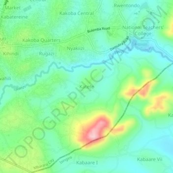 Katete topographic map, elevation, terrain