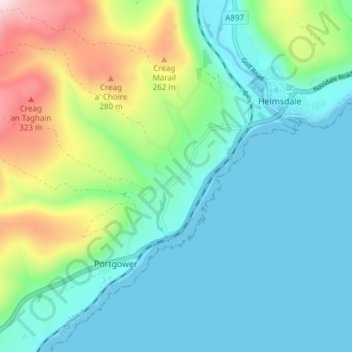 Gartymore topographic map, elevation, terrain