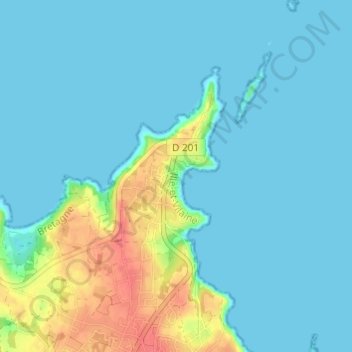 Port Mer topographic map, elevation, terrain