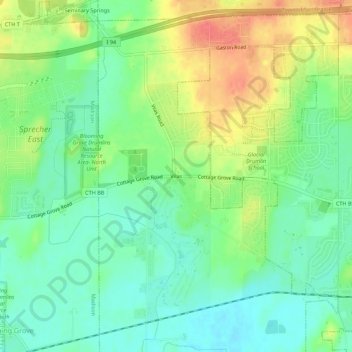 Vilas topographic map, elevation, terrain