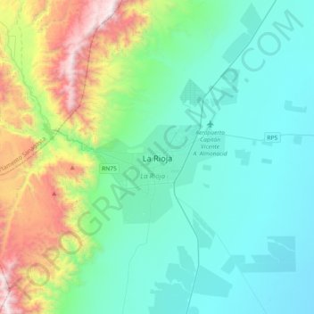 La Rioja topographic map, elevation, terrain