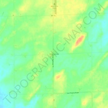 York Center topographic map, elevation, terrain