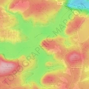 Rotestein topographic map, elevation, terrain