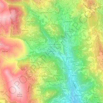 Moretti topographic map, elevation, terrain