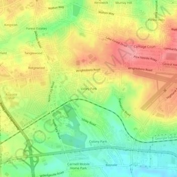 Valley Park topographic map, elevation, terrain
