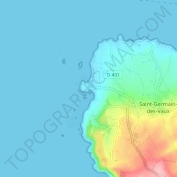 Goury topographic map, elevation, terrain