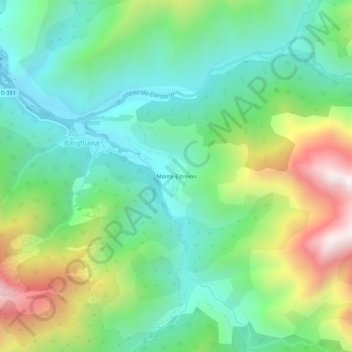 Monte-Estreino topographic map, elevation, terrain