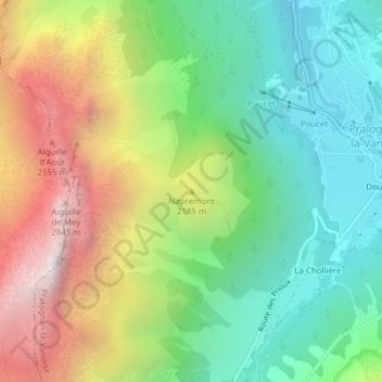 Napremont topographic map, elevation, terrain