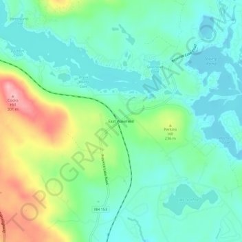 East Wakefield topographic map, elevation, terrain
