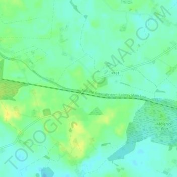 Hill of Down topographic map, elevation, terrain