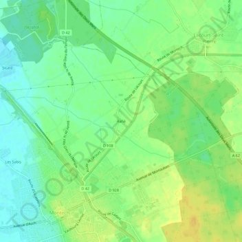 Rafié topographic map, elevation, terrain