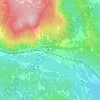 Mörsil topographic map, elevation, terrain