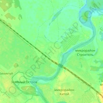 Набережный topographic map, elevation, terrain