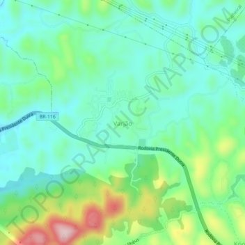 Varjão topographic map, elevation, terrain