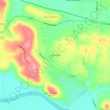 Quail Valley topographic map, elevation, terrain