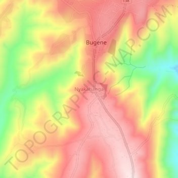Nyakahanga topographic map, elevation, terrain