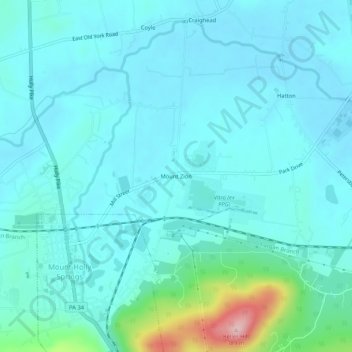 Mount Zion topographic map, elevation, terrain