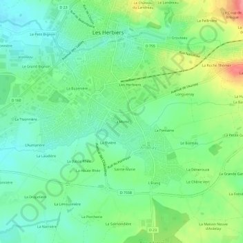 La Motte topographic map, elevation, terrain