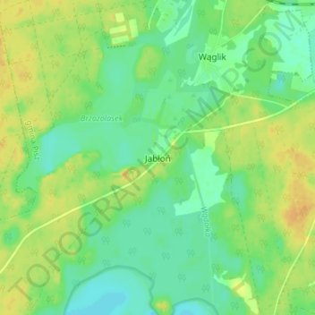 Jabłoń topographic map, elevation, terrain