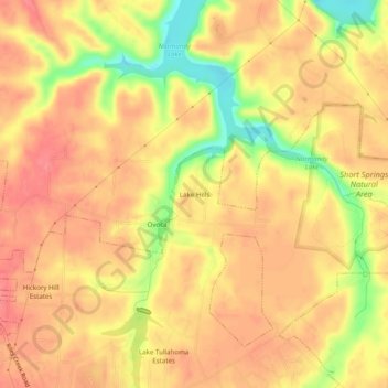 Lake Hills topographic map, elevation, terrain