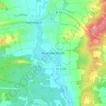 Kümmersbuch topographic map, elevation, terrain