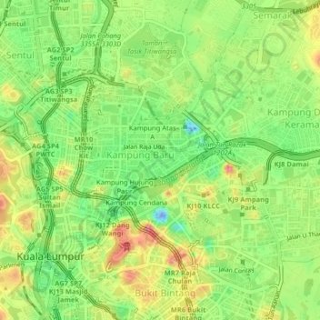 Kampung Paya topographic map, elevation, terrain