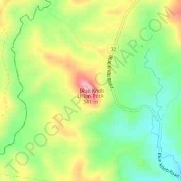 Lillian Rock topographic map, elevation, terrain