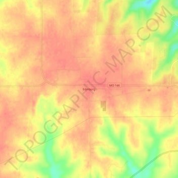 Edinburg topographic map, elevation, terrain