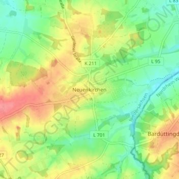 Neuenkirchen topographic map, elevation, terrain