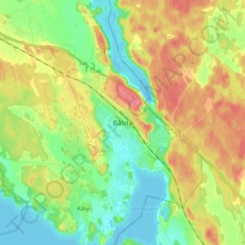 Bålsta topographic map, elevation, terrain