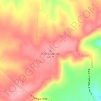 Cleburne County topographic map, elevation, terrain