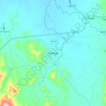 Talanga topographic map, elevation, terrain