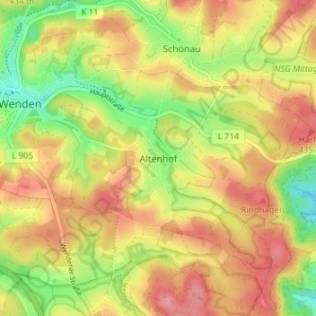 Altenhof topographic map, elevation, terrain