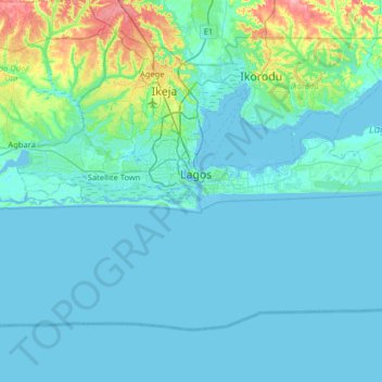Calabash Island topographic map, elevation, terrain