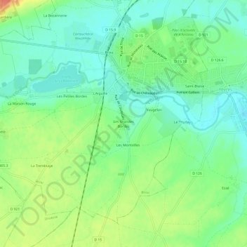 Les Grandes Bordes topographic map, elevation, terrain