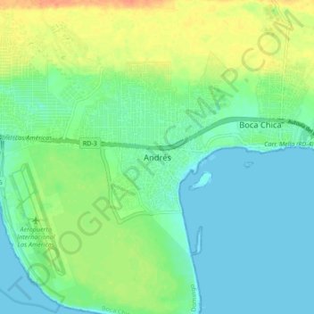 Andrés topographic map, elevation, terrain