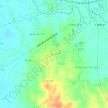 Balite topographic map, elevation, terrain