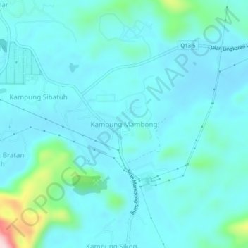 Kampung Mambong topographic map, elevation, terrain