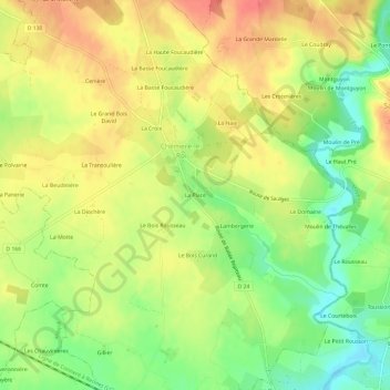 La Place topographic map, elevation, terrain
