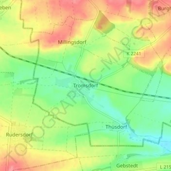 Tromsdorf topographic map, elevation, terrain