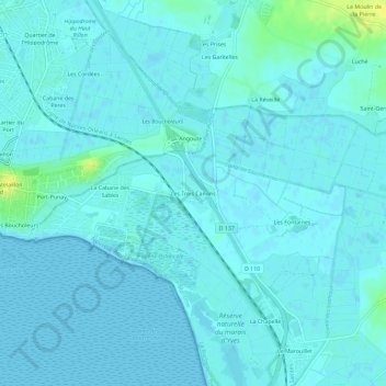 Les Trois Canons topographic map, elevation, terrain