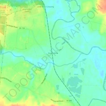 South Anna topographic map, elevation, terrain